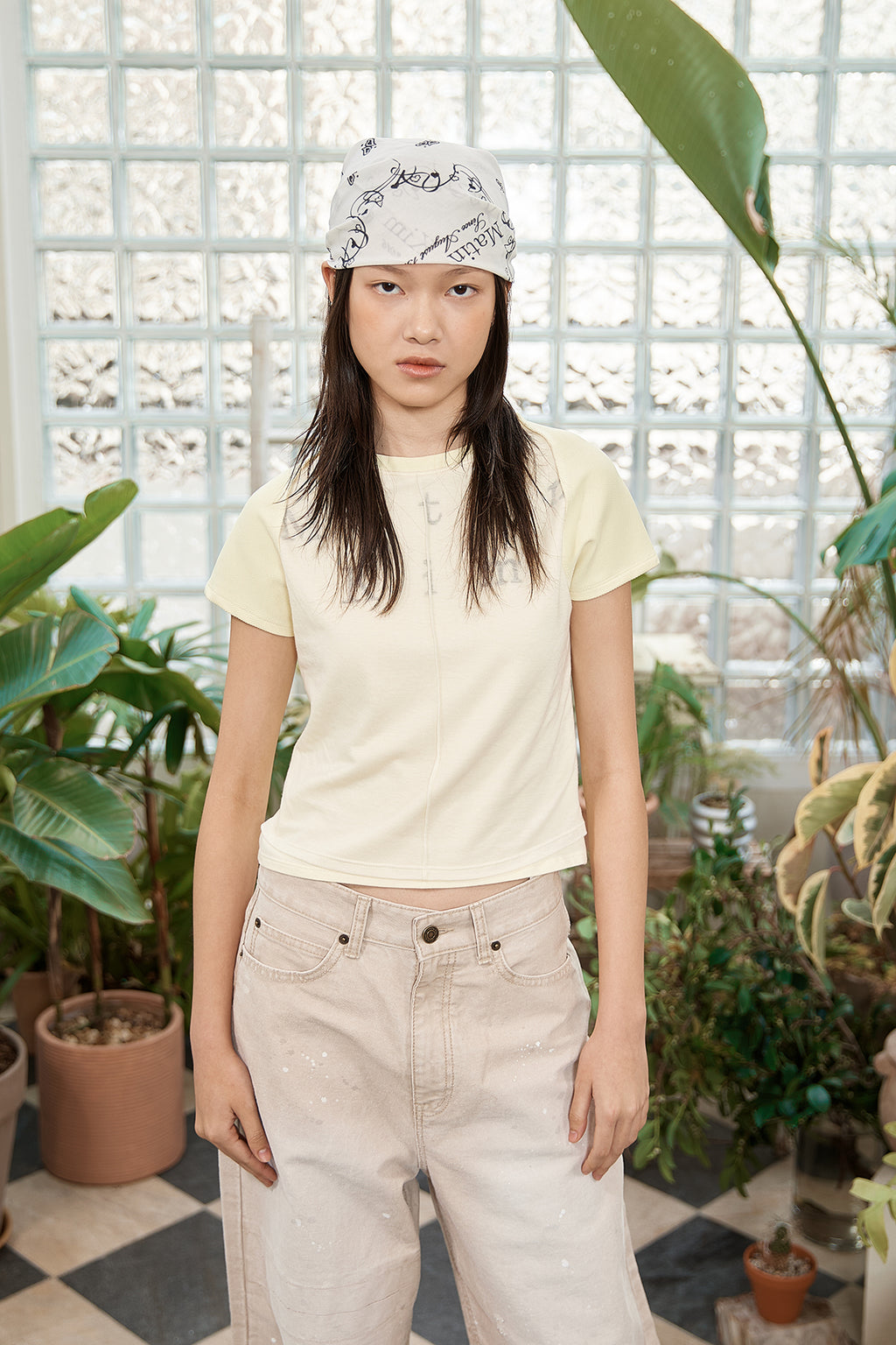 Matin Kim - Pintuck Layered Slim Crop Top (Light Yellow) product image 10 | TRAB K-Fashion Australia