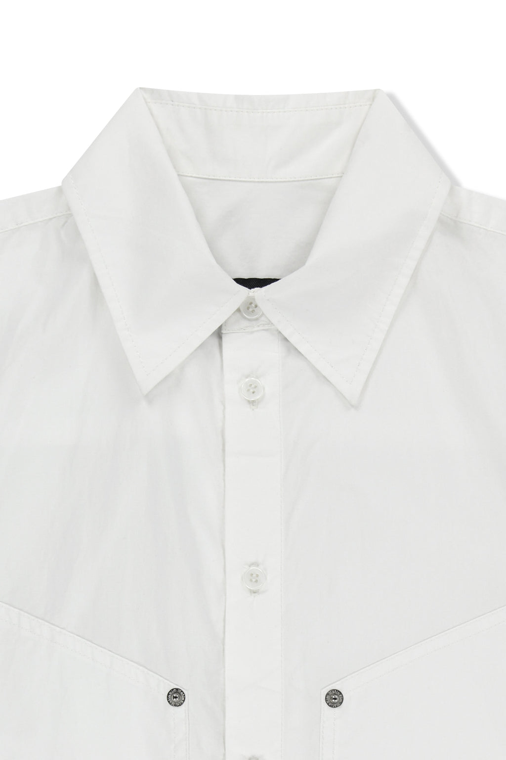 Matin Kim - Half Sleeve Pocket Shirt (White) product image 3 | TRAB K-Fashion Australia
