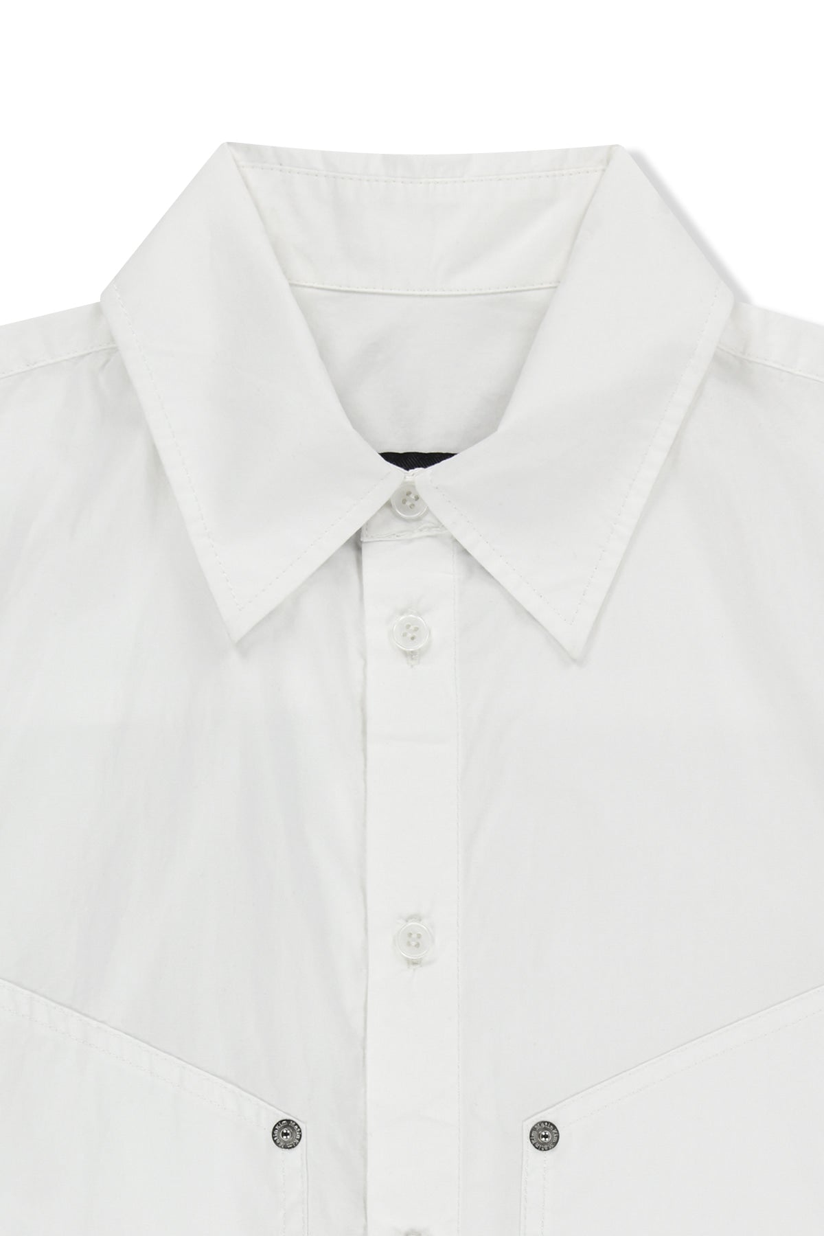Matin Kim - Half Sleeve Pocket Shirt (White) product image 3 | TRAB K-Fashion Australia