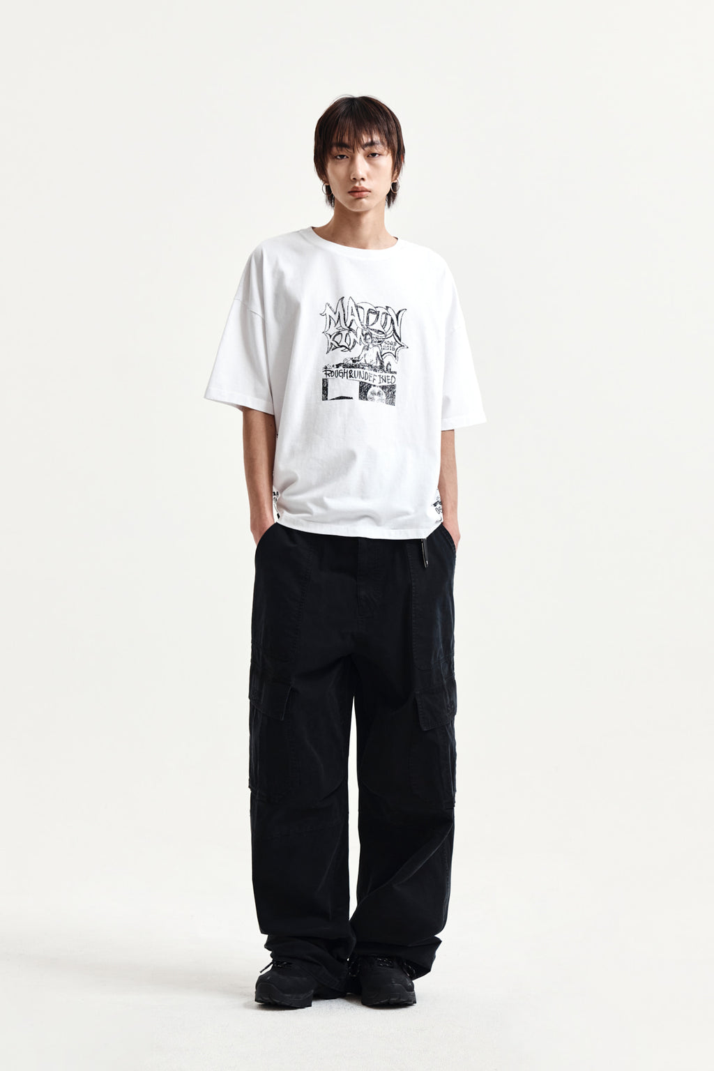 Matin Kim - Vintage Graffiti Artwork Top (White) product image 13 | TRAB K-Fashion Australia