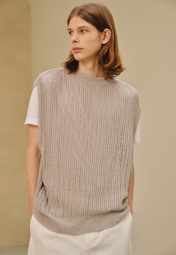 Art if acts - Plain Knit Vest (Light Grey) product image 1 | TRAB K-Fashion Australia