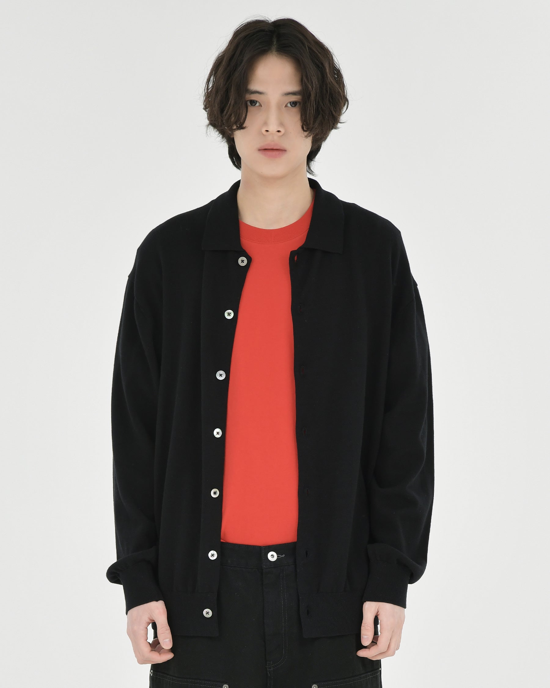 Brownyard - Collar Cardigan (Black) product image 1 | TRAB K-Fashion Australia