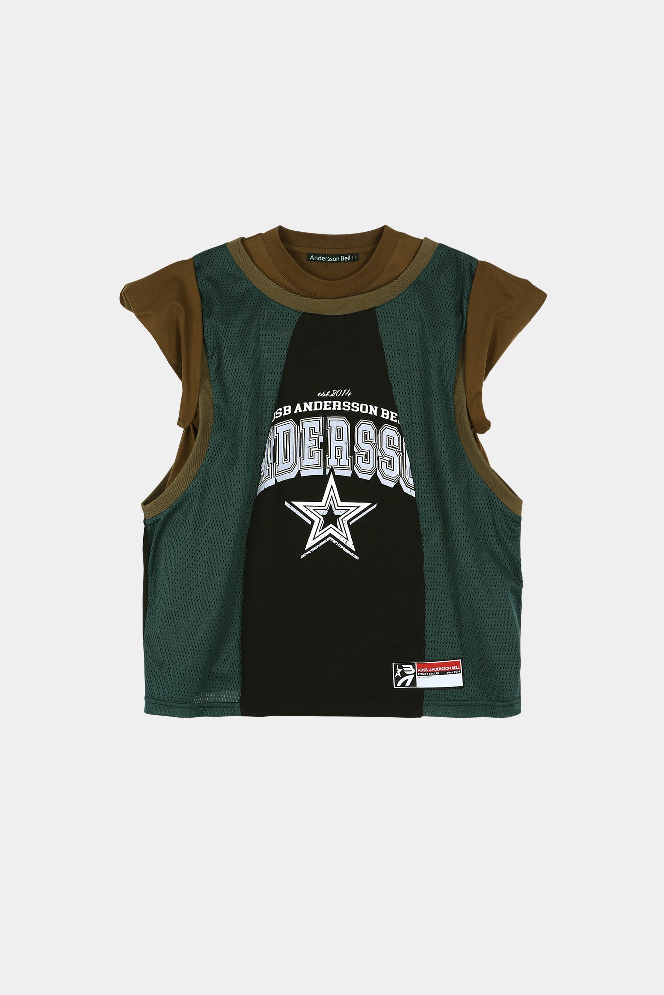 Andersson Bell - Basketball Jersey Layered Roll Up T-Shirt (Khaki/Green) product image 8 | TRAB K-Fashion Australia