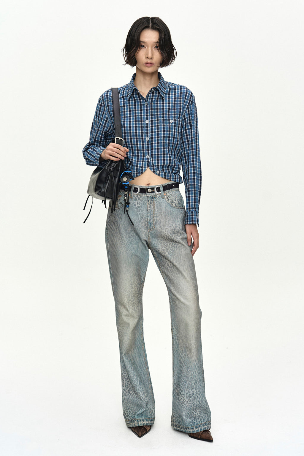Andersson Bell - Check Curves Hem Shirt (Blue) product image 8 | TRAB K-Fashion Australia