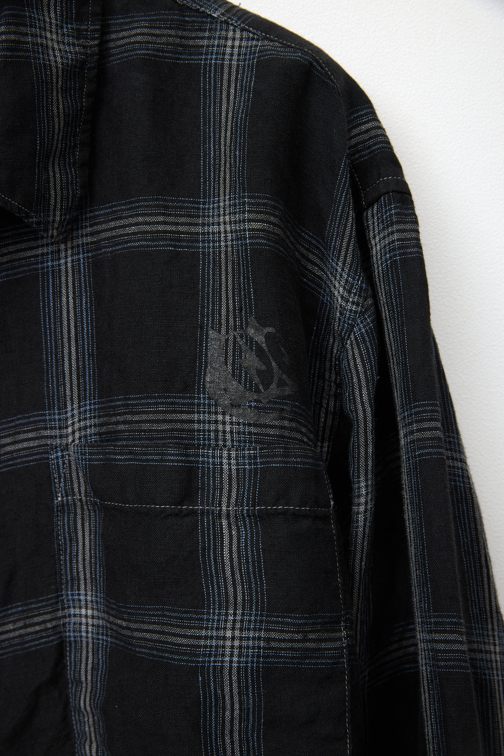 Hatchingroom - Felix Shirt Over Dyed Check Linen (Black) product image 4 | TRAB K-Fashion Australia