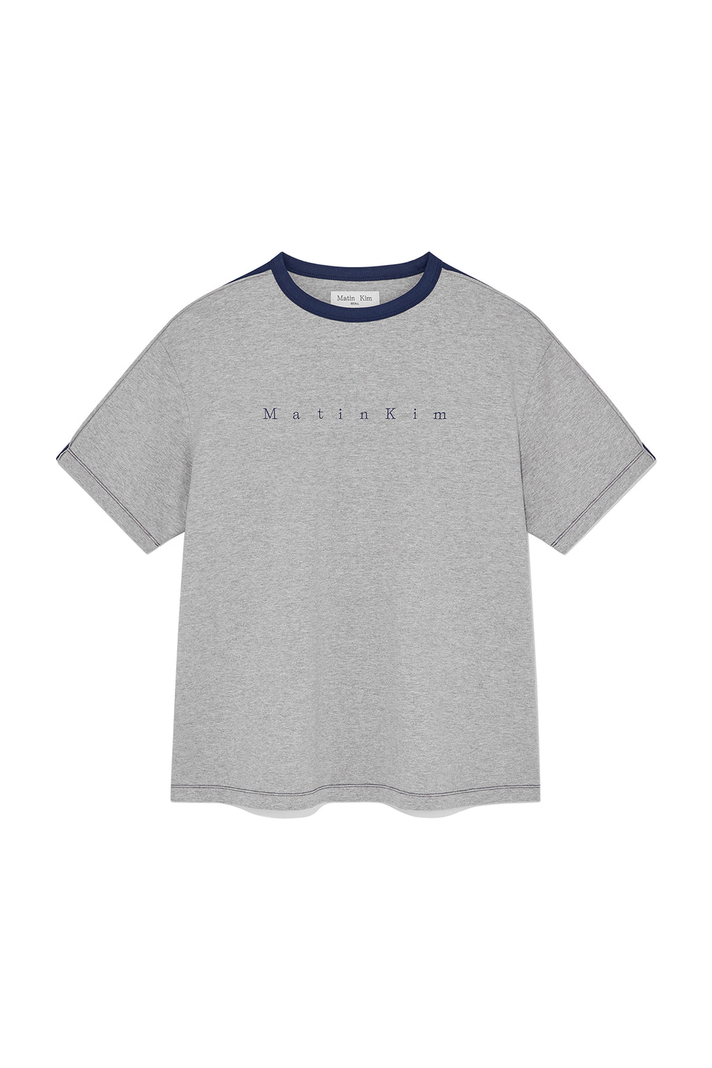 Matin Kim - Color Line Point Logo Top (Grey) product image 1 | TRAB K-Fashion Australia