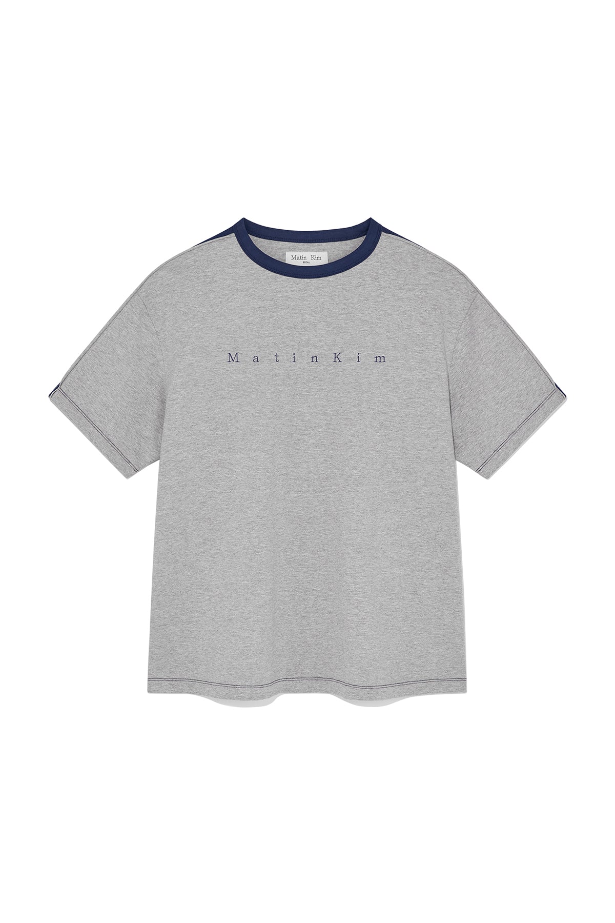 Matin Kim - Color Line Point Logo Top (Grey) product image 1 | TRAB K-Fashion Australia