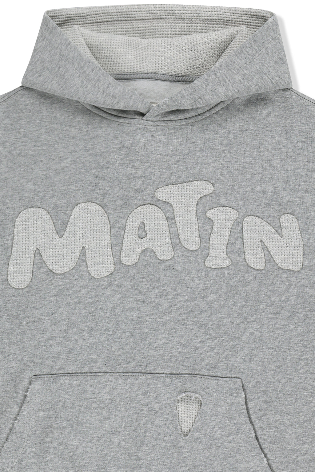 Matin Kim - Waffle Applique Logo Hood Top (Grey) product image 5 | TRAB K-Fashion Australia