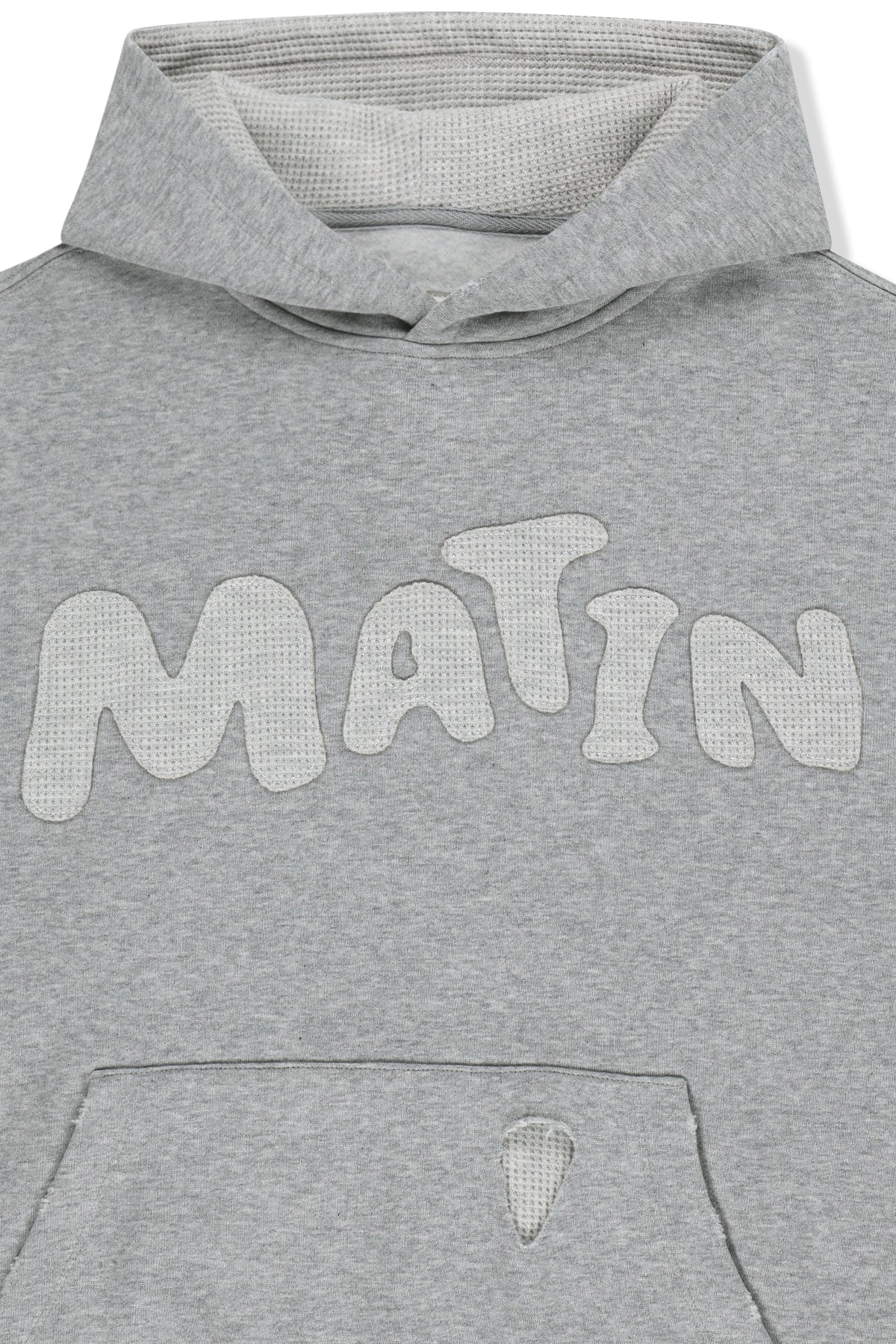 Matin Kim - Waffle Applique Logo Hood Top (Grey) product image 5 | TRAB K-Fashion Australia