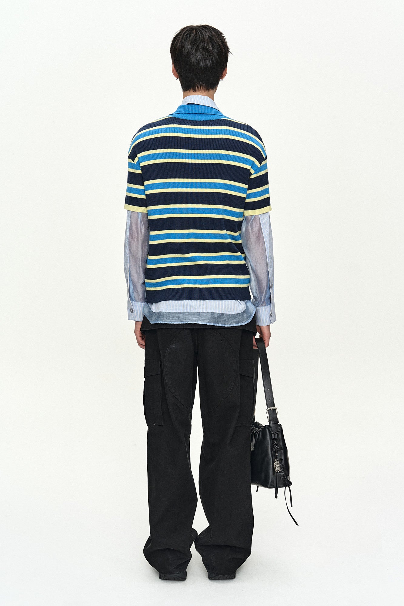 Andersson Bell - Brad Stripe Polo Sweater (Blue/Navy) product image 4 | TRAB K-Fashion Australia