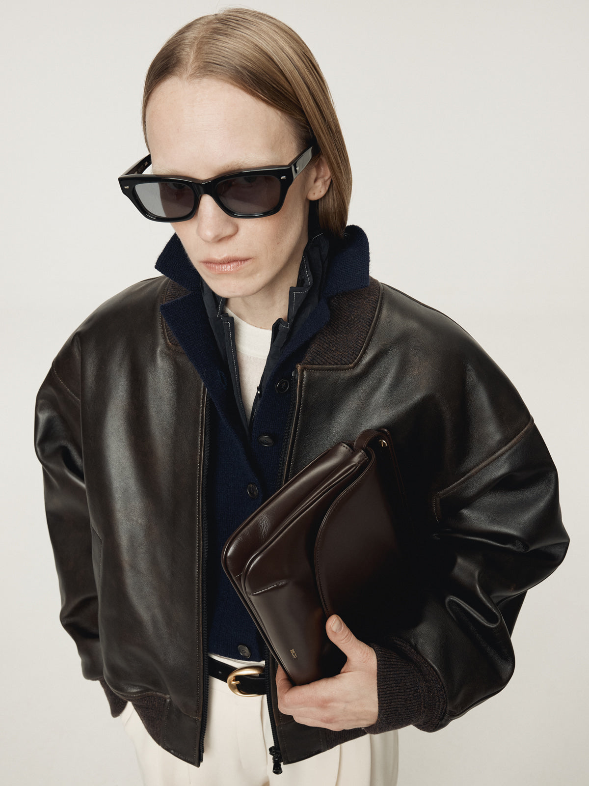 Recto - Vintage Effect Leather Bomber (Vintage Brown) product image 11 | TRAB K-Fashion Australia