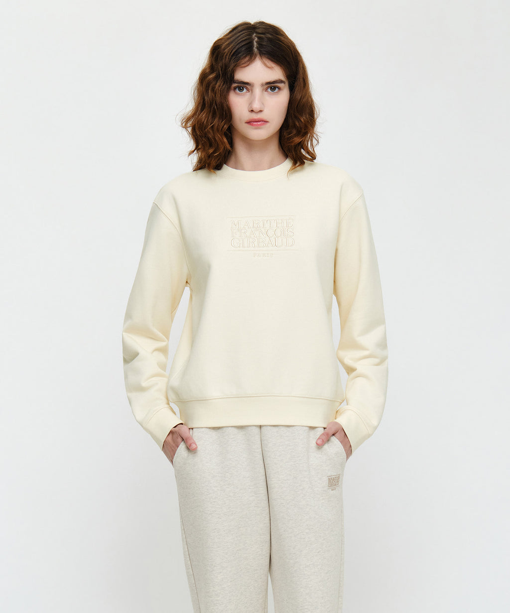 Marithe & Francois Girbaud - Classic Logo Sweatshirt (Cream) product image 1 | TRAB K-Fashion Australia