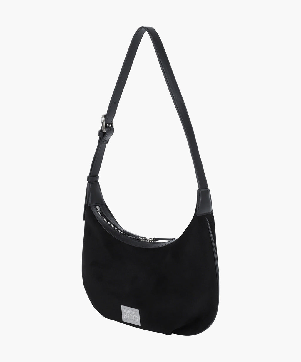 Marithe & Francois Girbaud - Classic Logo Half Moon 2-way Cross Bag (Black) product image 1 | TRAB K-Fashion Australia