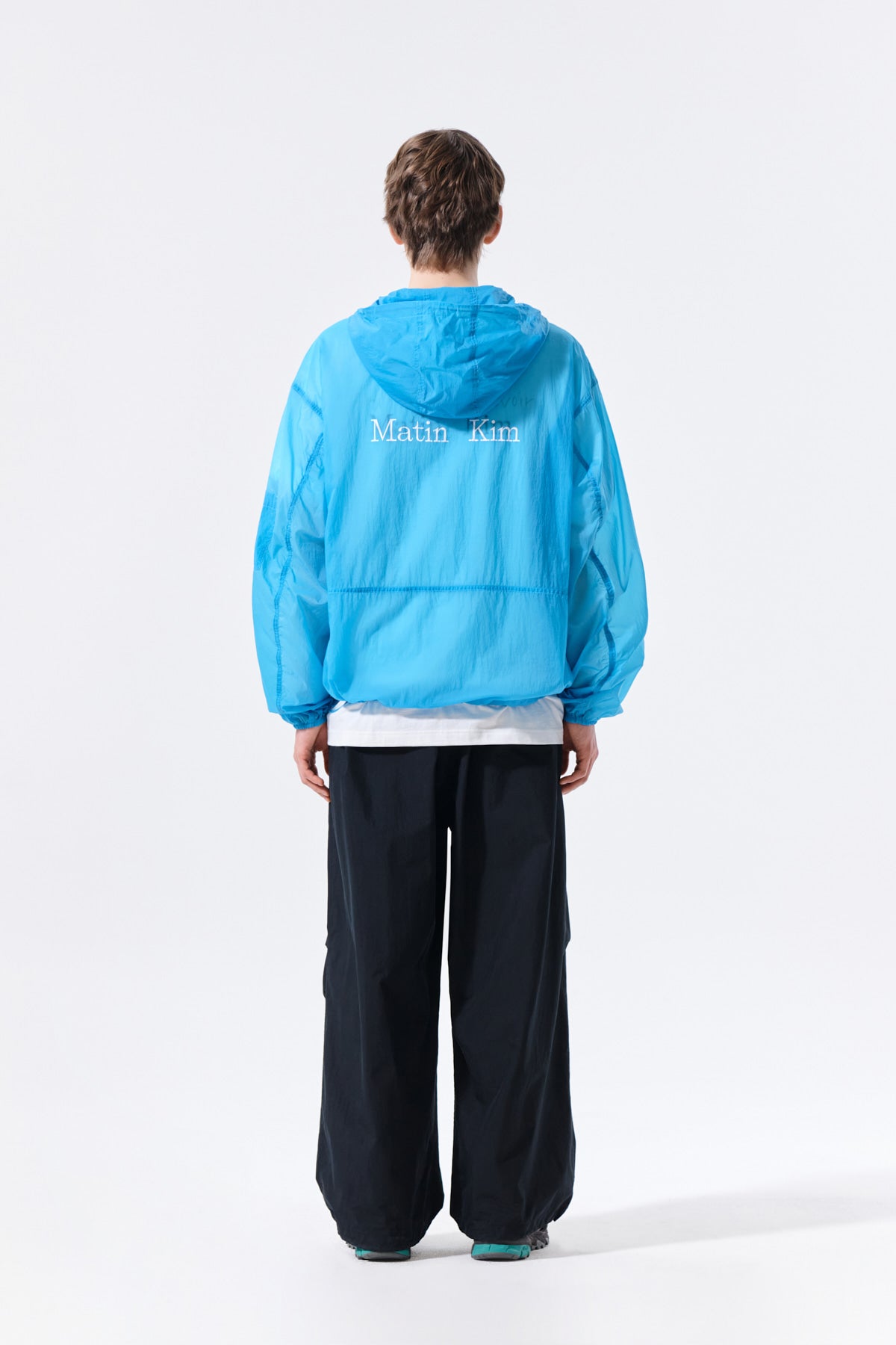 Matin Kim - Back Logo Hoody Windbreaker (Blue) product image 8 | TRAB K-Fashion Australia
