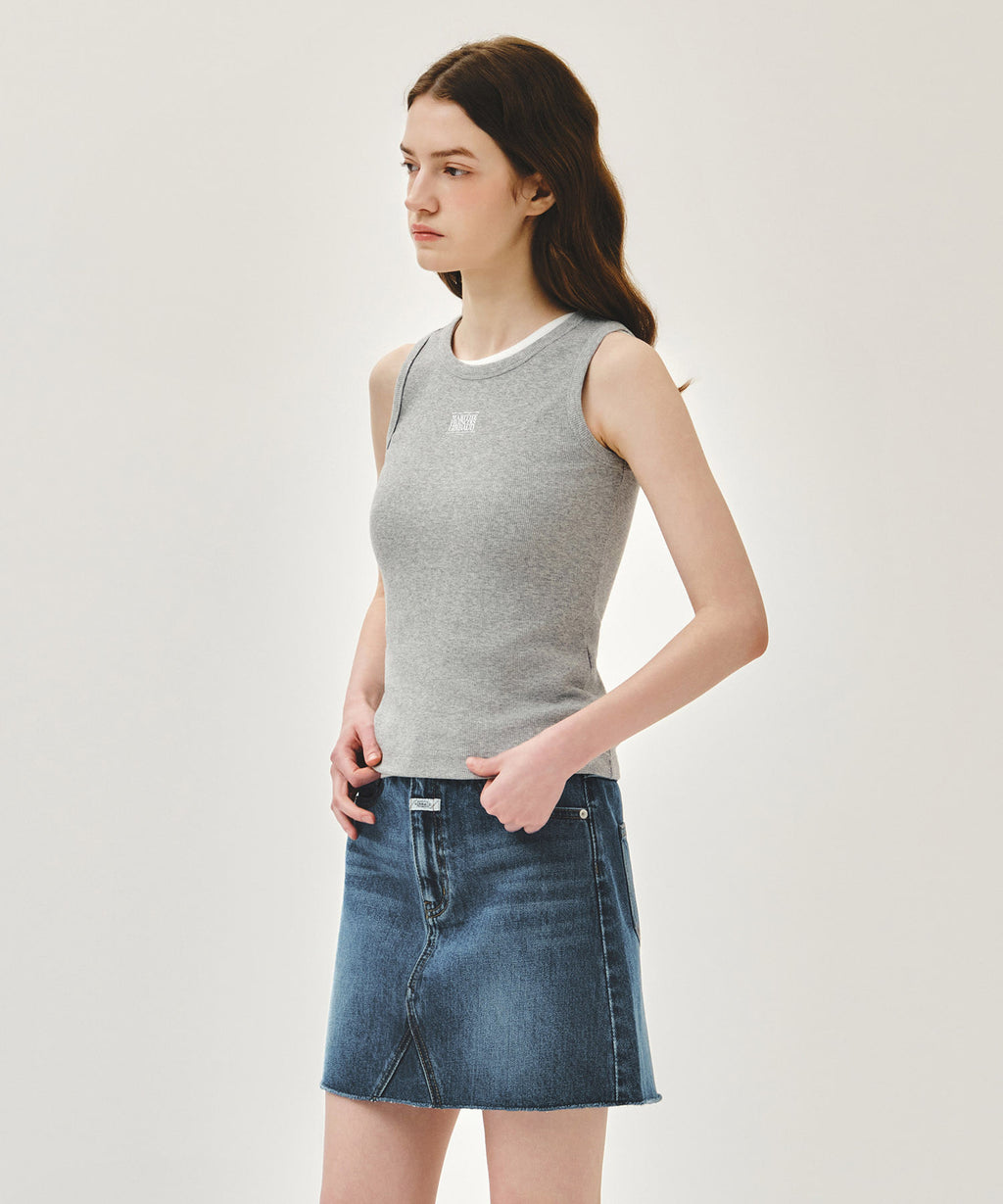 Marithe & Francois Girbaud - Ribbon Classic Logo Sleeveless (Heather Gray) product image 2 | TRAB K-Fashion Australia