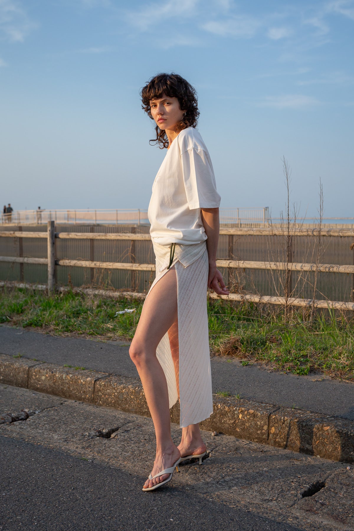 Matin Kim - Foldover Layered Maxi Wrap Skirt (Ivory) product image 10 | TRAB K-Fashion Australia