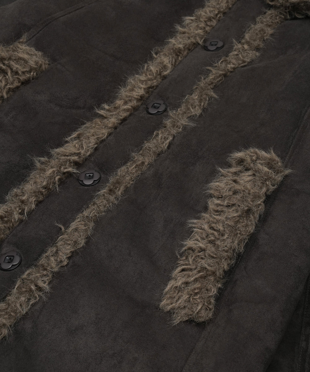 Coyseio - Hairy Suede Mustang Jacket (Charcoal) product image 15 | TRAB K-Fashion Australia
