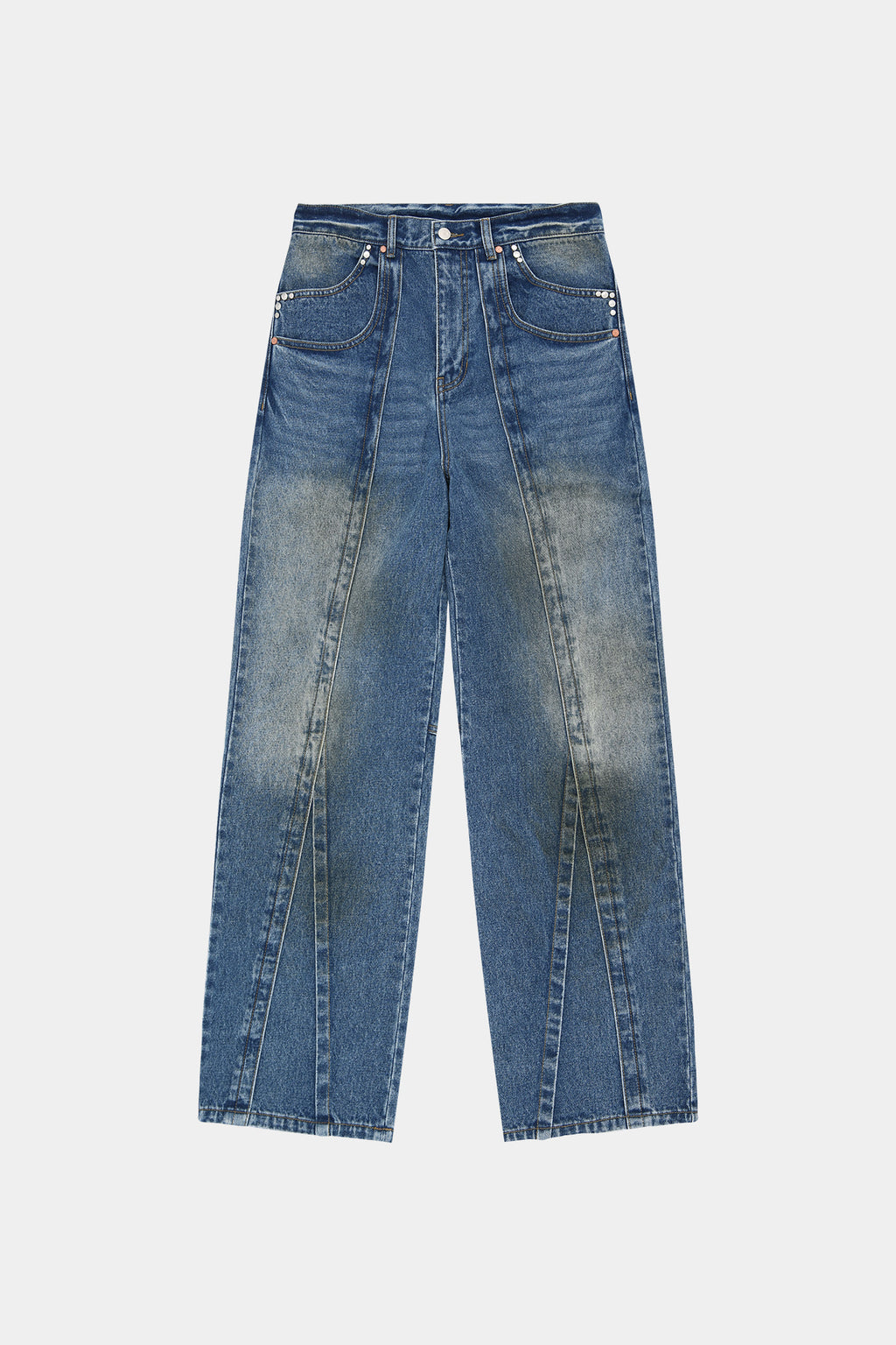 Andersson Bell - Unisex Layered Wide-Leg Jeans (Blue) product image 18 | TRAB K-Fashion Australia