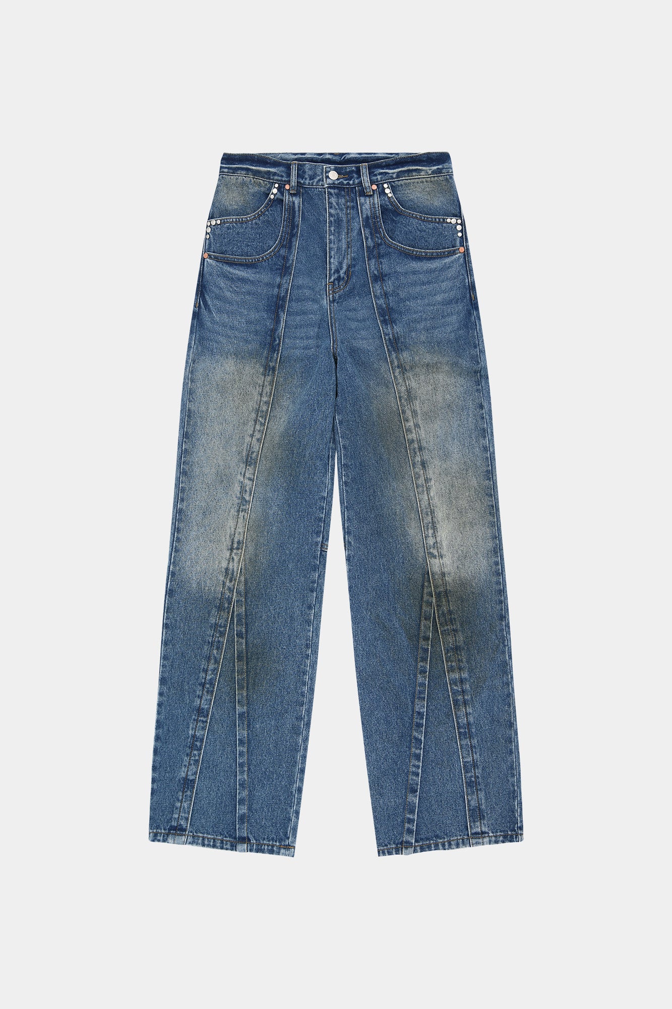 Andersson Bell - Unisex Layered Wide-Leg Jeans (Blue) product image 18 | TRAB K-Fashion Australia