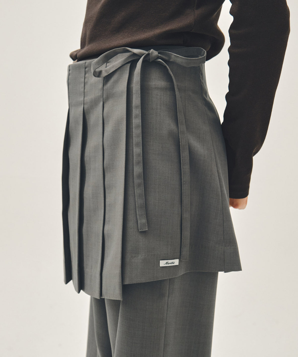 Marithe & Francois Girbaud - Layered Pleats Skirt Pants (Gray) product image 2 | TRAB K-Fashion Australia