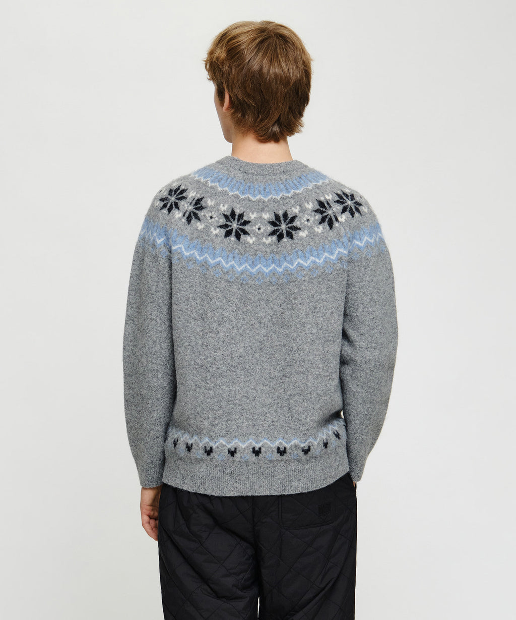 Marithe & Francois Girbaud - Small Classic Logo Nordic Knit Pullover (Melange Gray) product image 3 | TRAB K-Fashion Australia