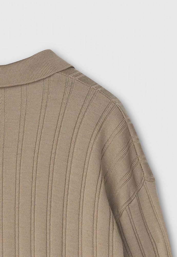Tonywack - Merino Wool Open Collar Sweater (French Beige) product image 11 | TRAB K-Fashion Australia