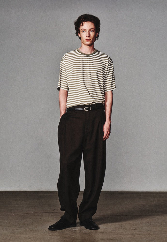 Art if acts - French Stripe S/S Tee (Vintage Moss) product image 1 | TRAB K-Fashion Australia