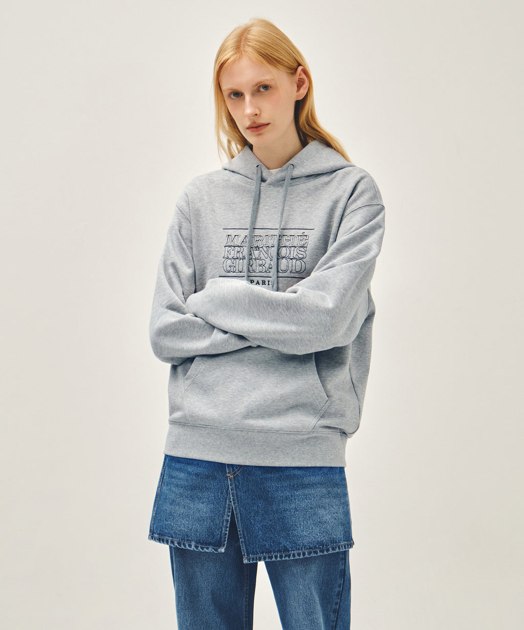 Marithe & Francois Girbaud - Classic Logo Applique Mix Hoodie (Heather Gray) product image 2 | TRAB K-Fashion Australia