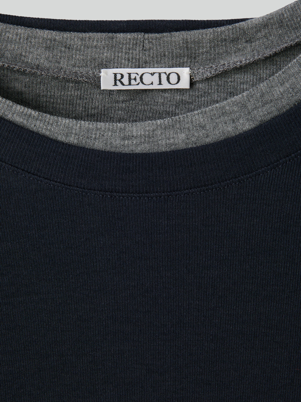 Recto - Layered Wool T-Shirt (Dark Navy) product image 14 | TRAB K-Fashion Australia