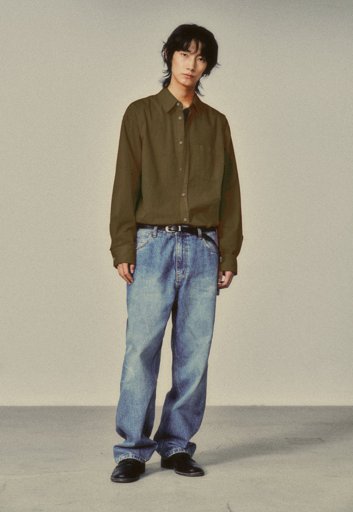 Art if acts - Saint Garment-dyed Shirt (Mud) product image 2 | TRAB K-Fashion Australia