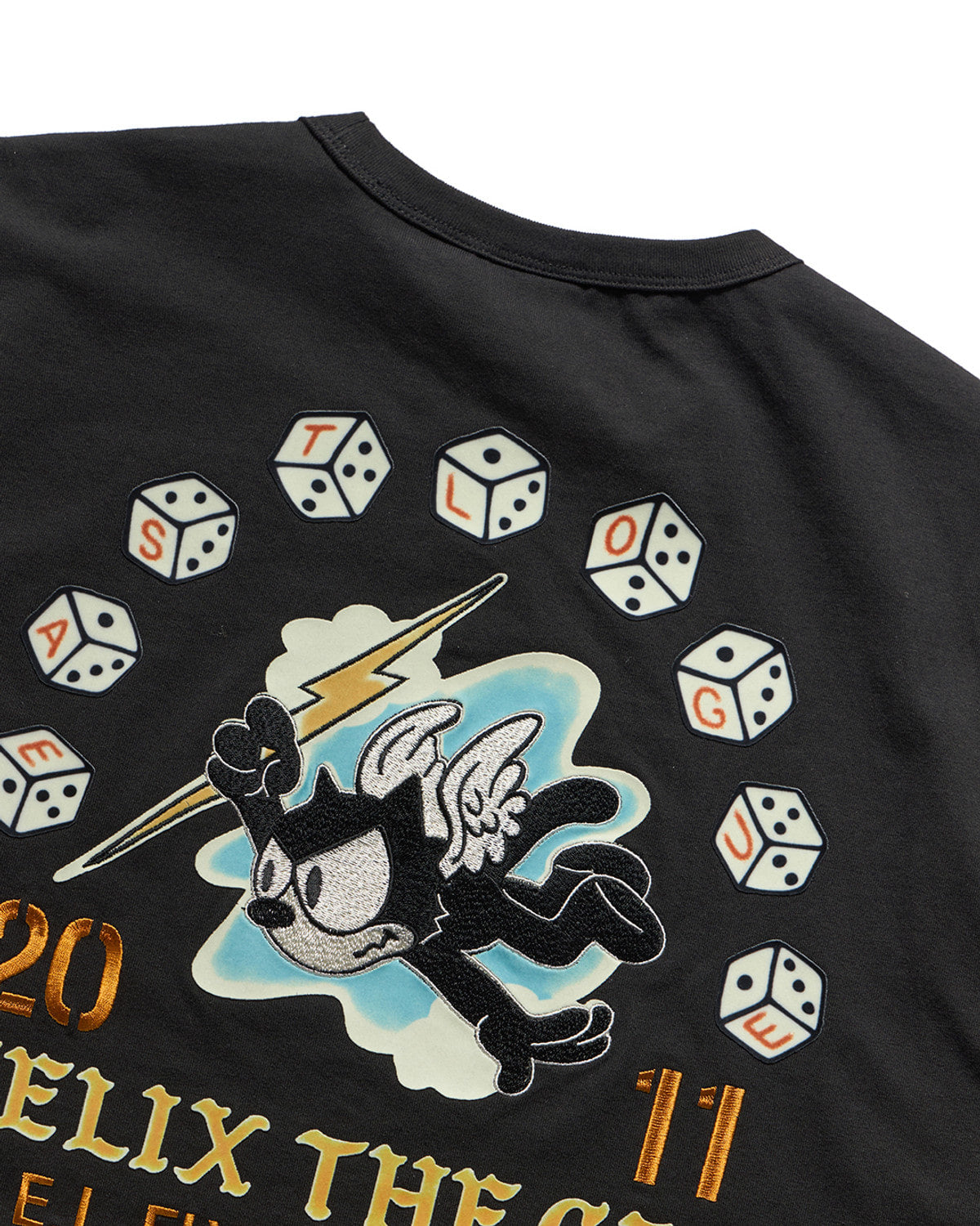 Eastlogue - Felix Flying Division Embroidered T-shirts (Black) product image 4 | TRAB K-Fashion Australia