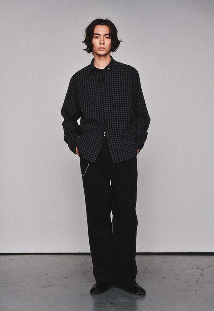 Art if acts - Gingham Check Oxford Shirt (Grey/Black) product image 1 | TRAB K-Fashion Australia