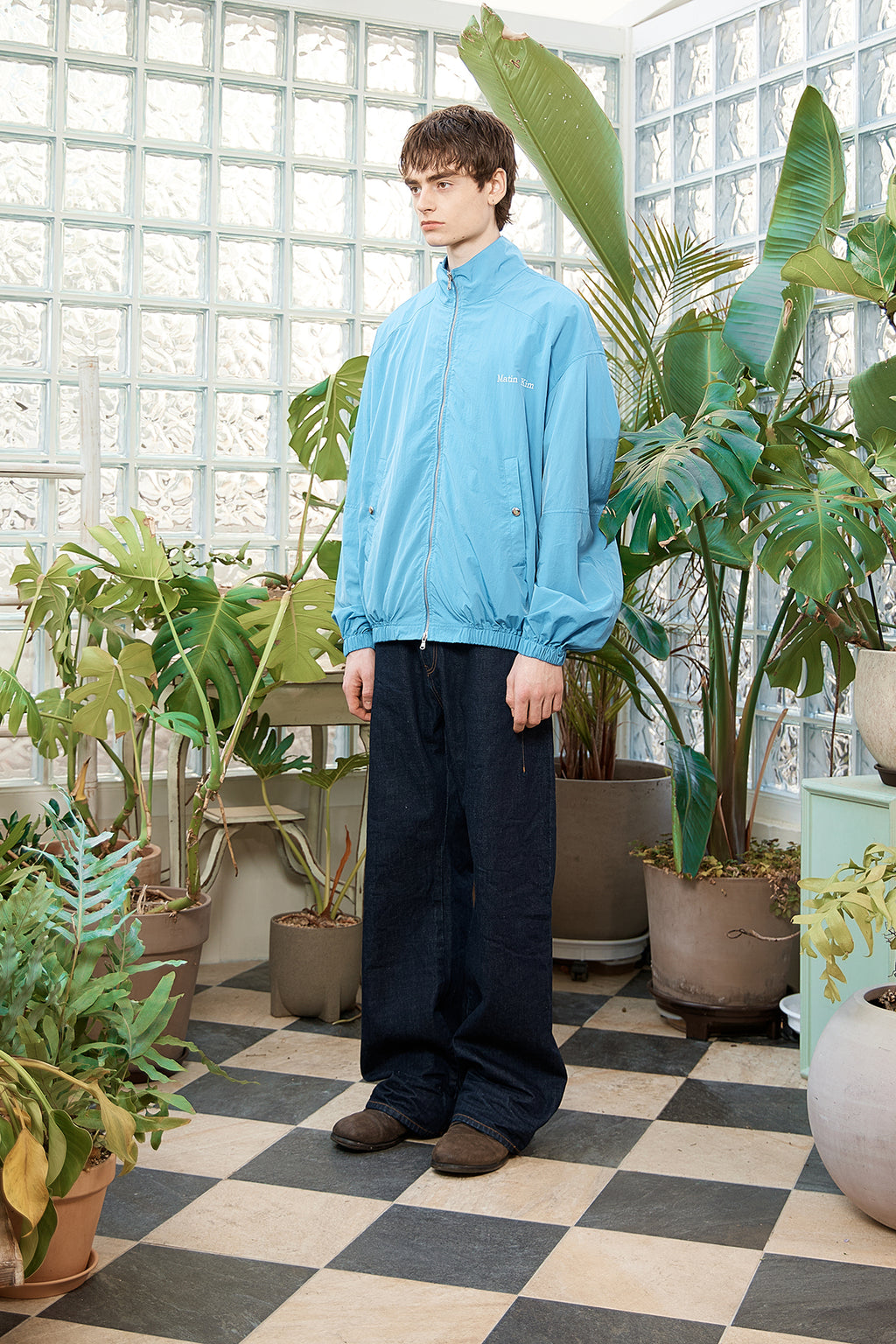 Matin Kim - Oversize Nylon Light Jumper (Light Blue) product image 8 | TRAB K-Fashion Australia