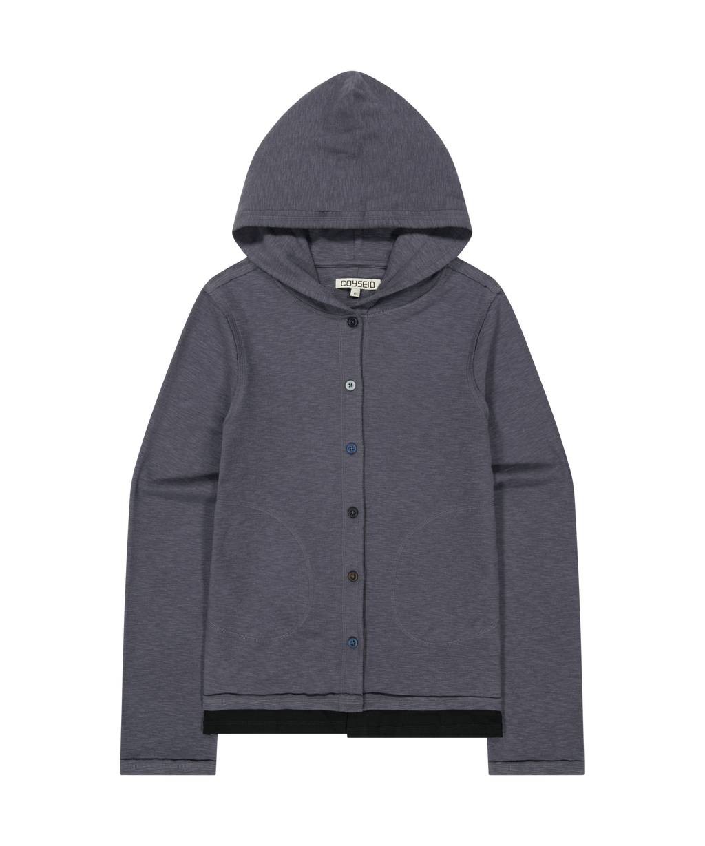 Coyseio - Twofold Button-Up Hoodie (Charcoal) product image 1 | TRAB K-Fashion Australia