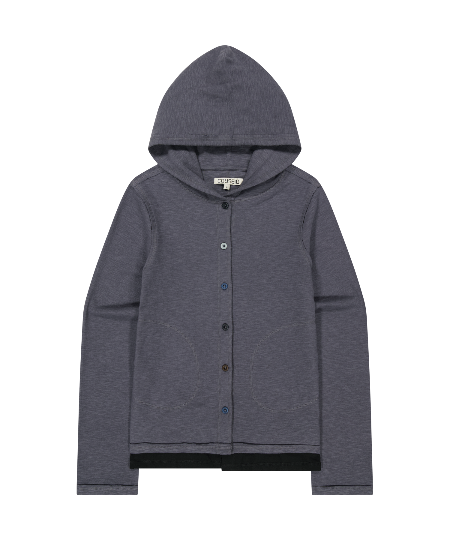 Coyseio - Twofold Button-Up Hoodie (Charcoal) product image 1 | TRAB K-Fashion Australia
