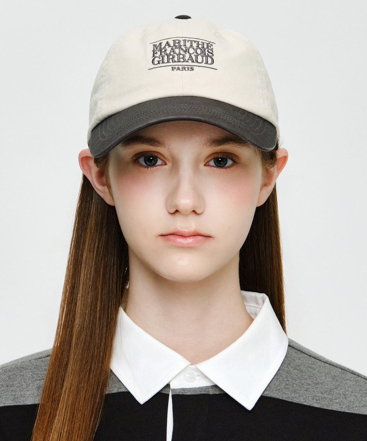 Marithe & Francois Girbaud - Small Classic Logo 6panel Color Block Cap (Charcoal) product image 5 | TRAB K-Fashion Australia