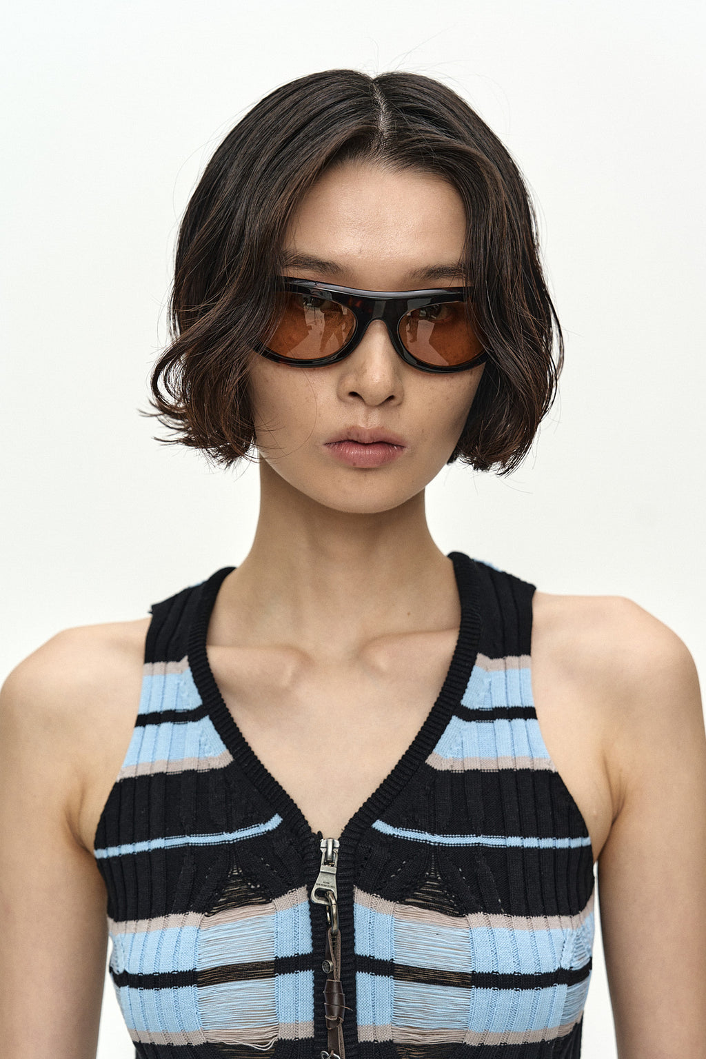 Andersson Bell - Stripe Open Knit Vest (Blue/Black) product image 8 | TRAB K-Fashion Australia