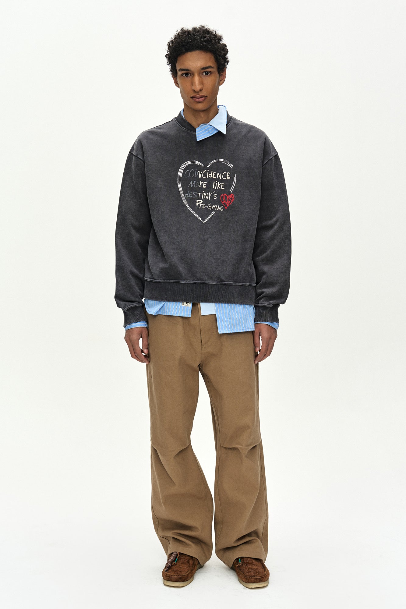 Andersson Bell - (essential) Unisex Heart Fix Sweatshirt (charcoal) (Charcoal) product image 2 | TRAB K-Fashion Australia