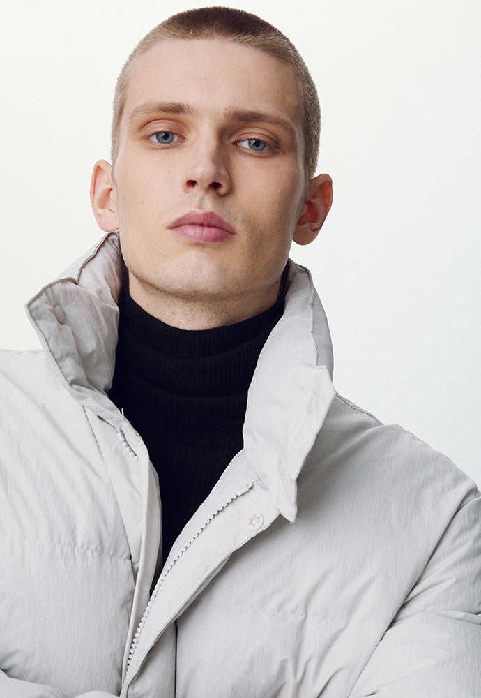 Tonywack - Technical Shell Short Puffer Down Jacket (Detachable Hood) (Pale Gery) product image 9 | TRAB K-Fashion Australia