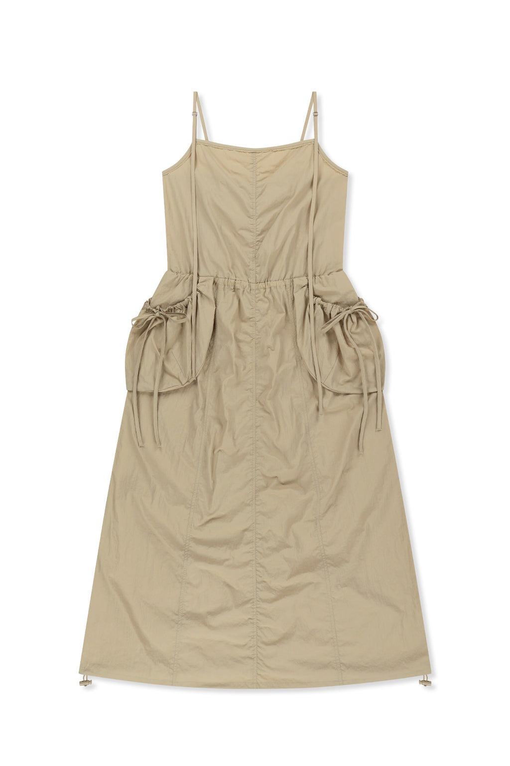 Matin Kim - Strap Detail Sleeveless Utility Dress (Beige) product image 1 | TRAB K-Fashion Australia