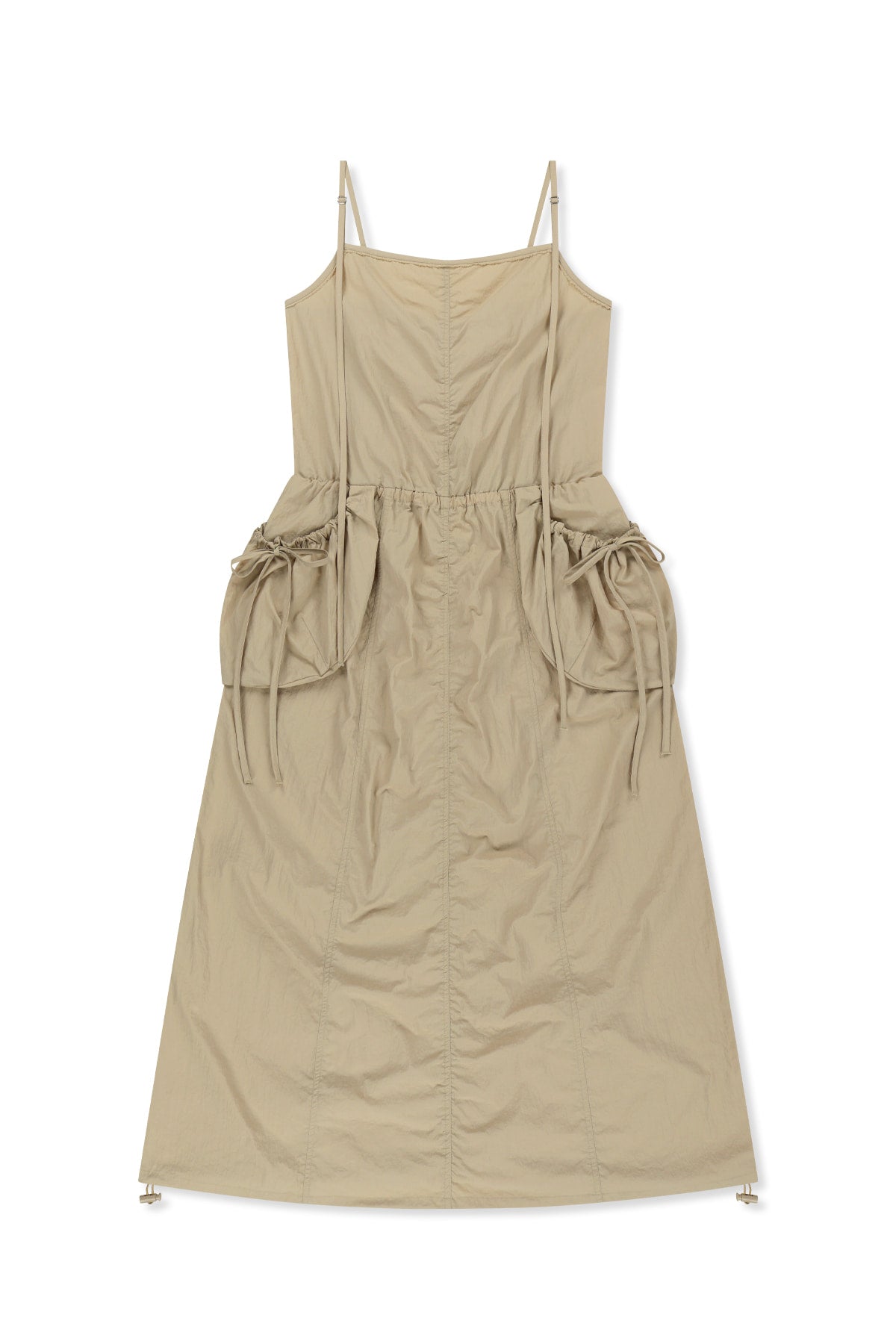 Matin Kim - Strap Detail Sleeveless Utility Dress (Beige) product image 1 | TRAB K-Fashion Australia