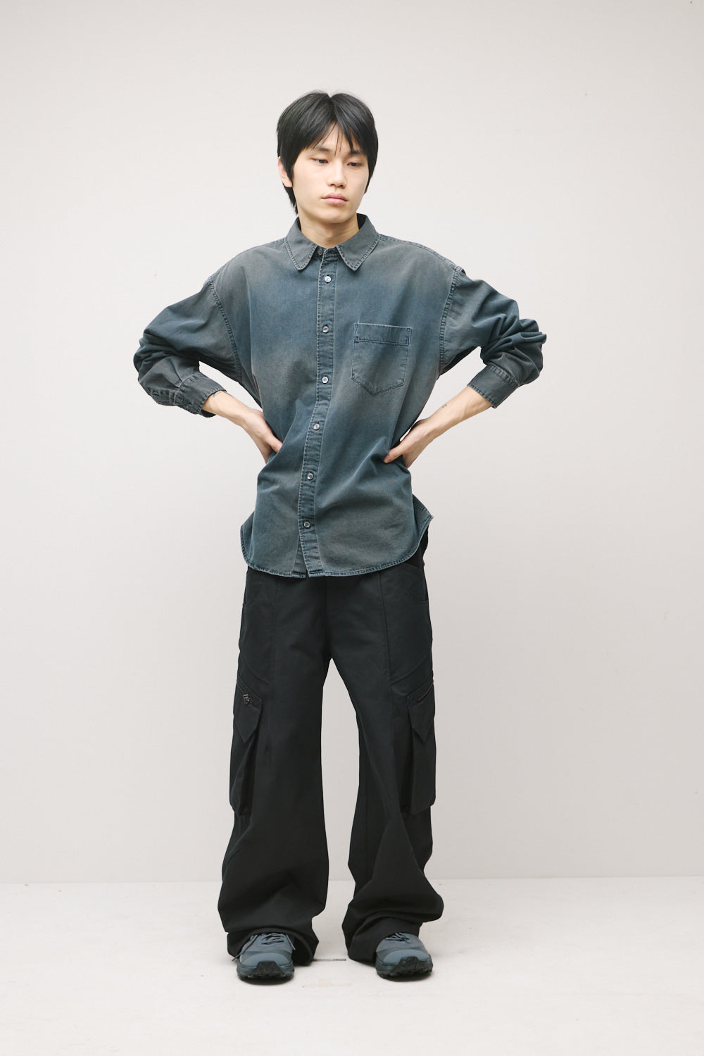 Hatchingroom - Darted Cargo Pants (Blue Black) product image 7 | TRAB K-Fashion Australia