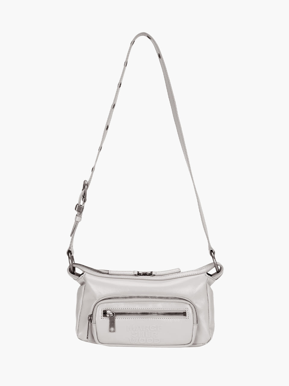 Marge Sherwood - Outpocket Hobo Mini (Light Grey Glossy Plain) product image 6 | TRAB K-Fashion Australia