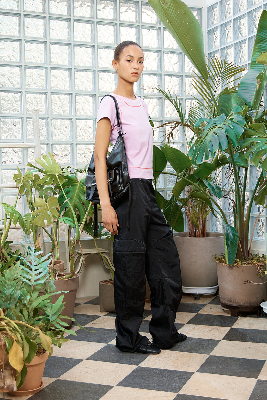 Matin Kim - Stitch Point Small Logo Top (Pink) product image 9 | TRAB K-Fashion Australia
