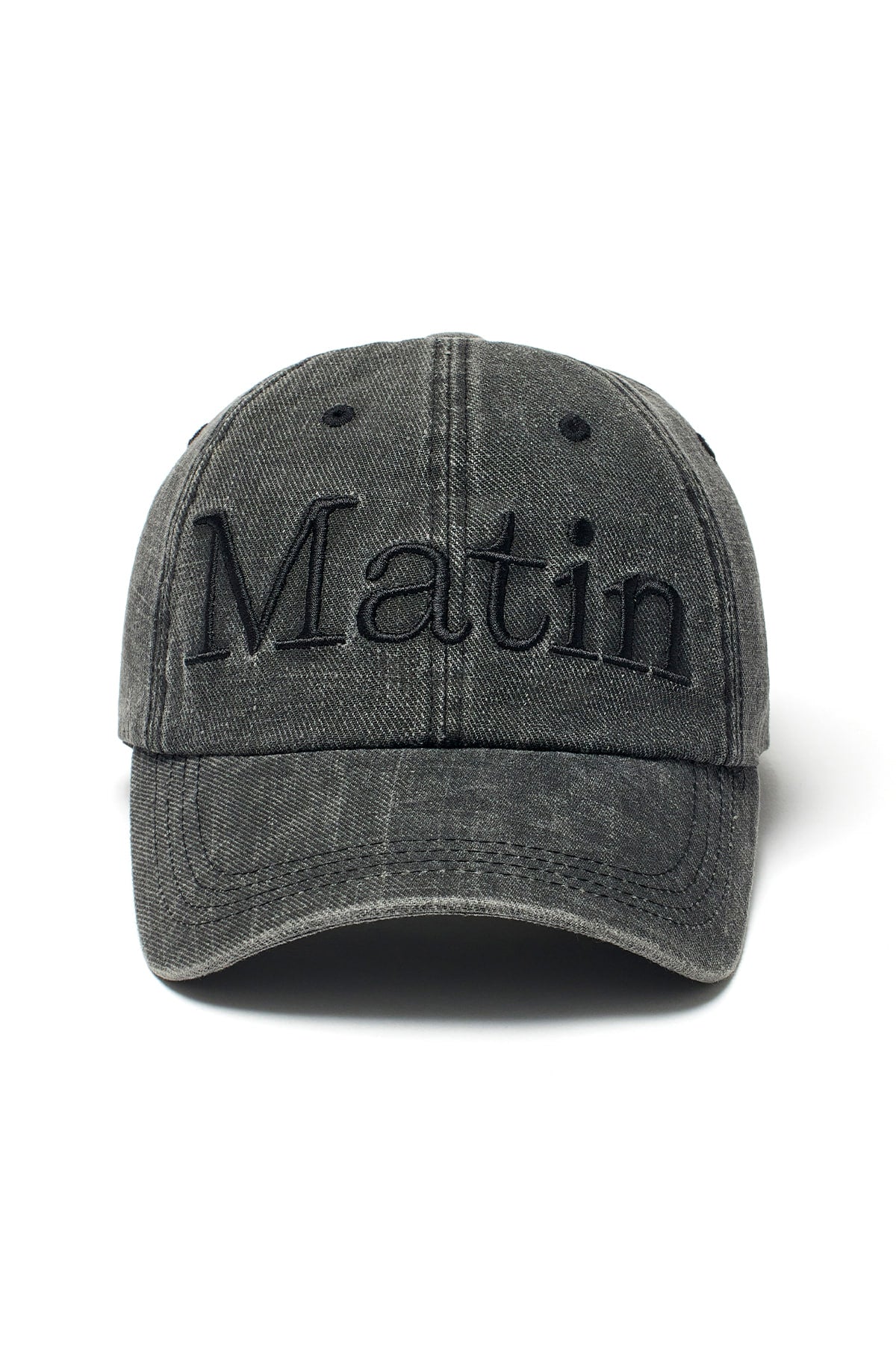 Matin Kim - Matin Logo Washed Ball Cap (Black) product image 1 | TRAB K-Fashion Australia