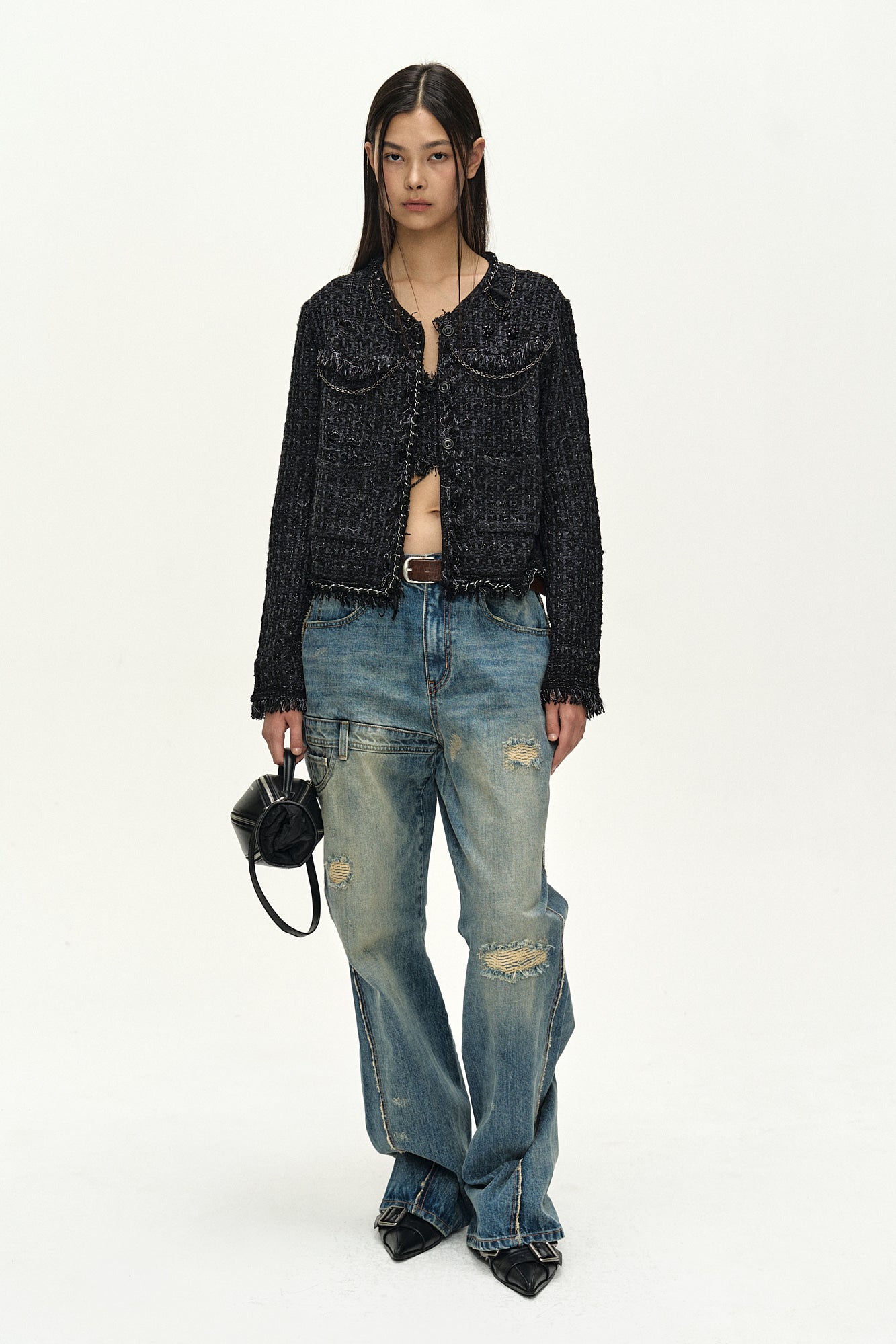 Andersson Bell - Unisex Re-Worked Embroidery Flare Jeans (blue) (Blue) product image 2 | TRAB K-Fashion Australia