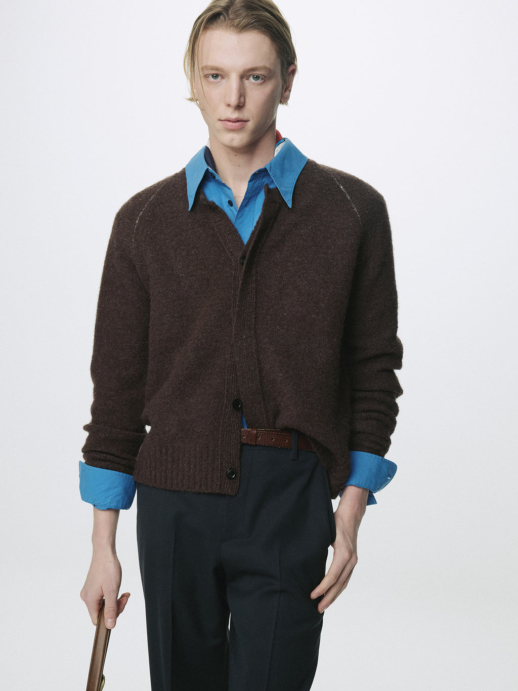 Tonywack - Placket Button Down Knit Cardigan (Brown) product image 6 | TRAB K-Fashion Australia