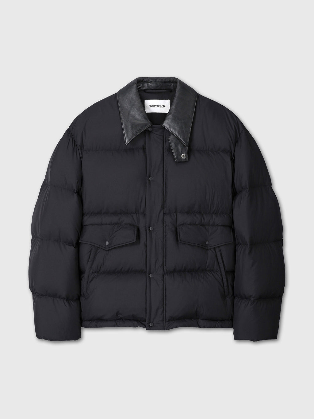 Tonywack - Leather Collar Down Puffer Blouson (Black) product image 9 | TRAB K-Fashion Australia