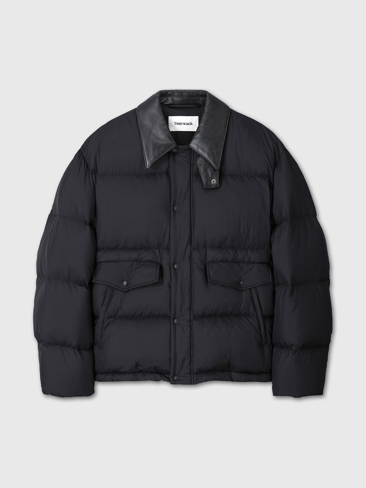 Tonywack - Leather Collar Down Puffer Blouson (Black) product image 9 | TRAB K-Fashion Australia