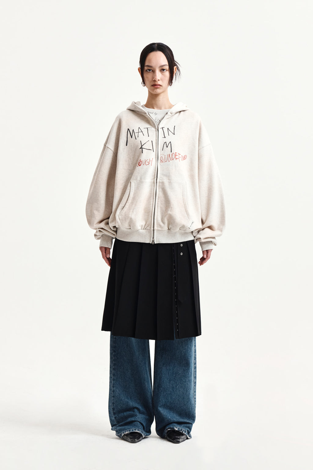 Matin Kim - Back Pocket Patch Destroyed Denim Pants (Blue) product image 5 | TRAB K-Fashion Australia
